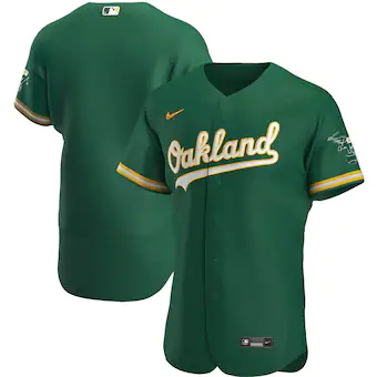 mens nike kelly green oakland athletics authentic team jers
